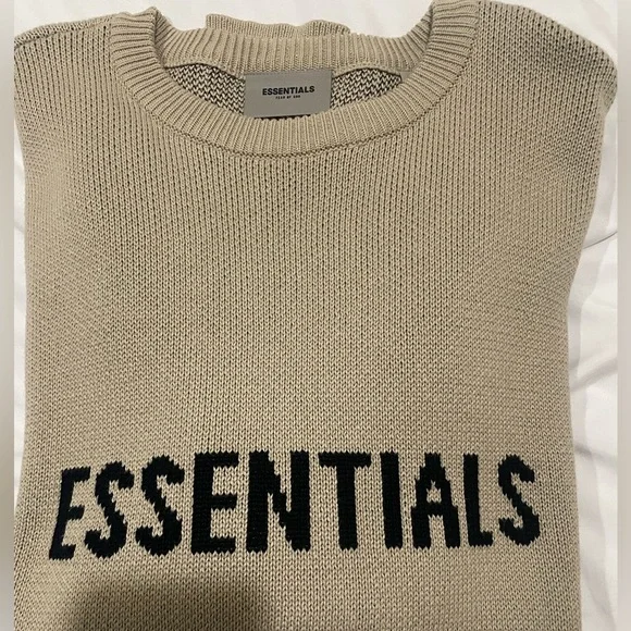 正規品 ESSENTIALS KNIT SWEATER Buy Fear of God Essentials Cable Knit Hoodie 'Jet Black